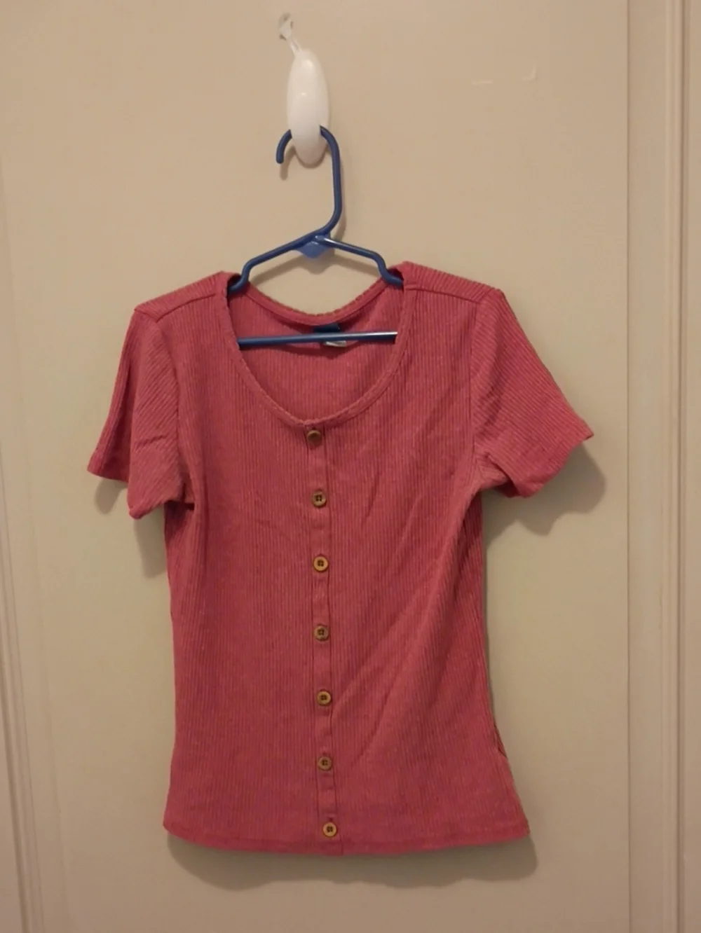 Old Navy Girl's Pink Ribbed Tshirt Size M(8)